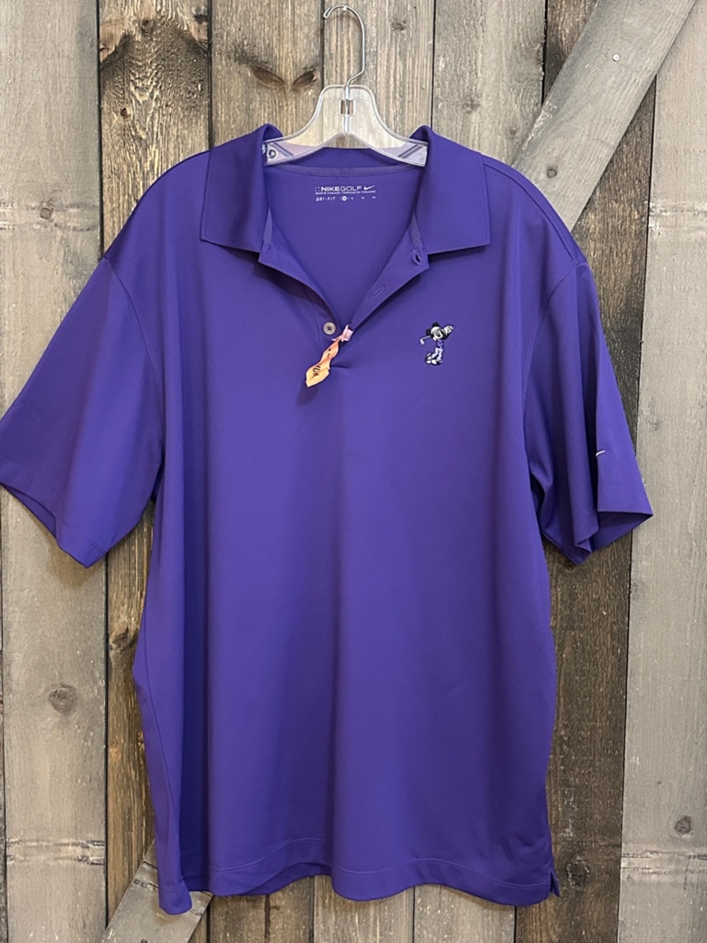 Nike Golf Dri-FIT Disney World Purple Embroidered Mickey Mouse Polo Shirt XL